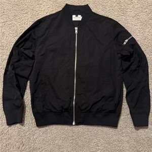 Topman Men's Black Varsity Bomber Jacket